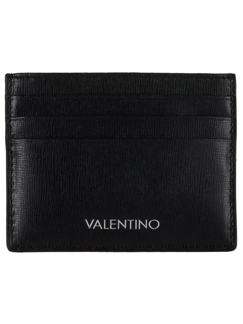 Valentino Men's Black Marnier Leather Card Holder - NIB